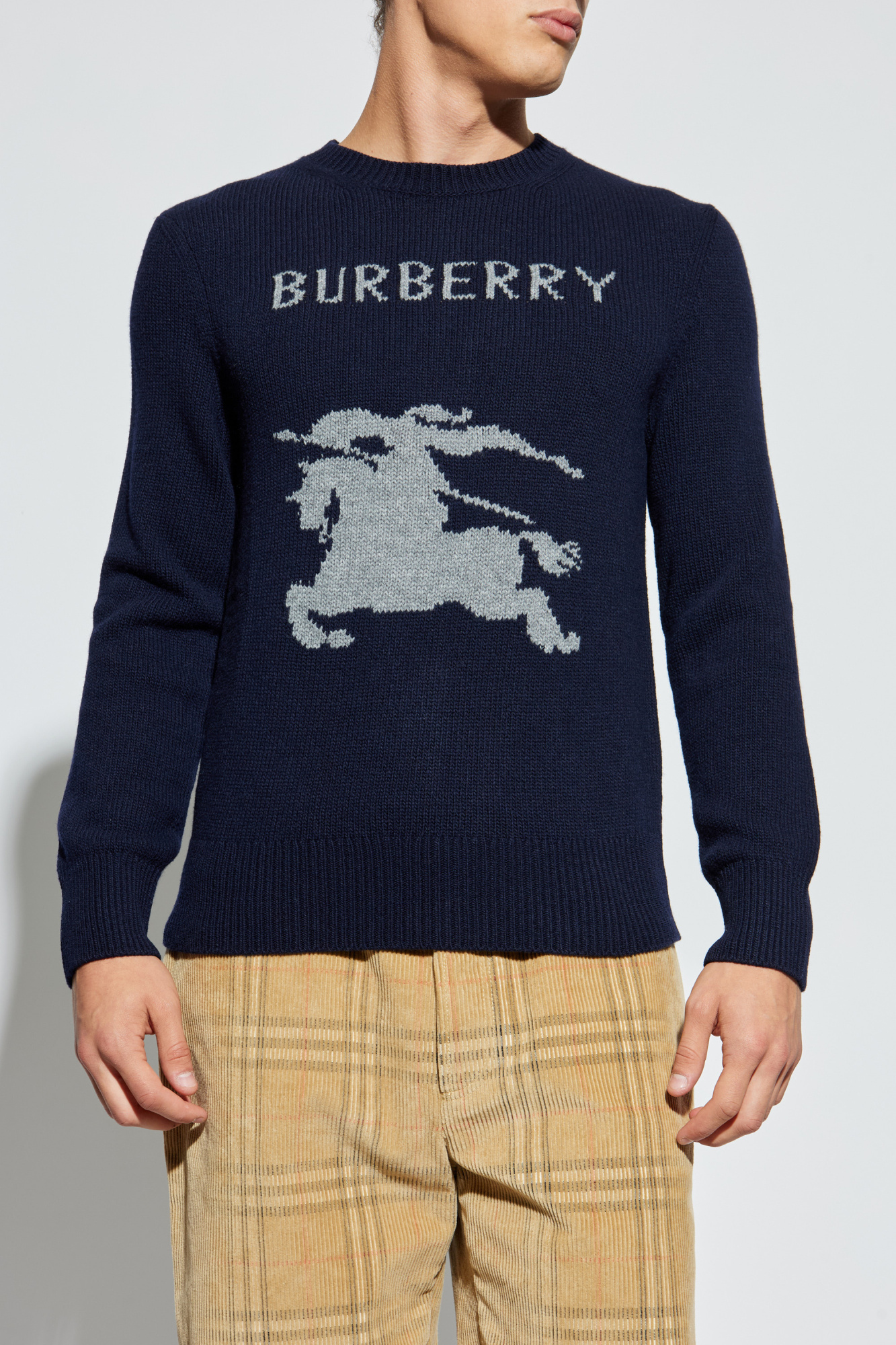 Navy blue Crew neck sweater Burberry - Vitkac AS
